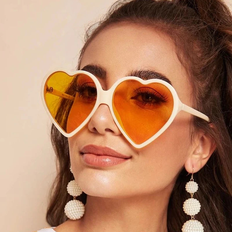 Fun Fashion Statement Vintage Heart Shaped Women's Sunglasses
